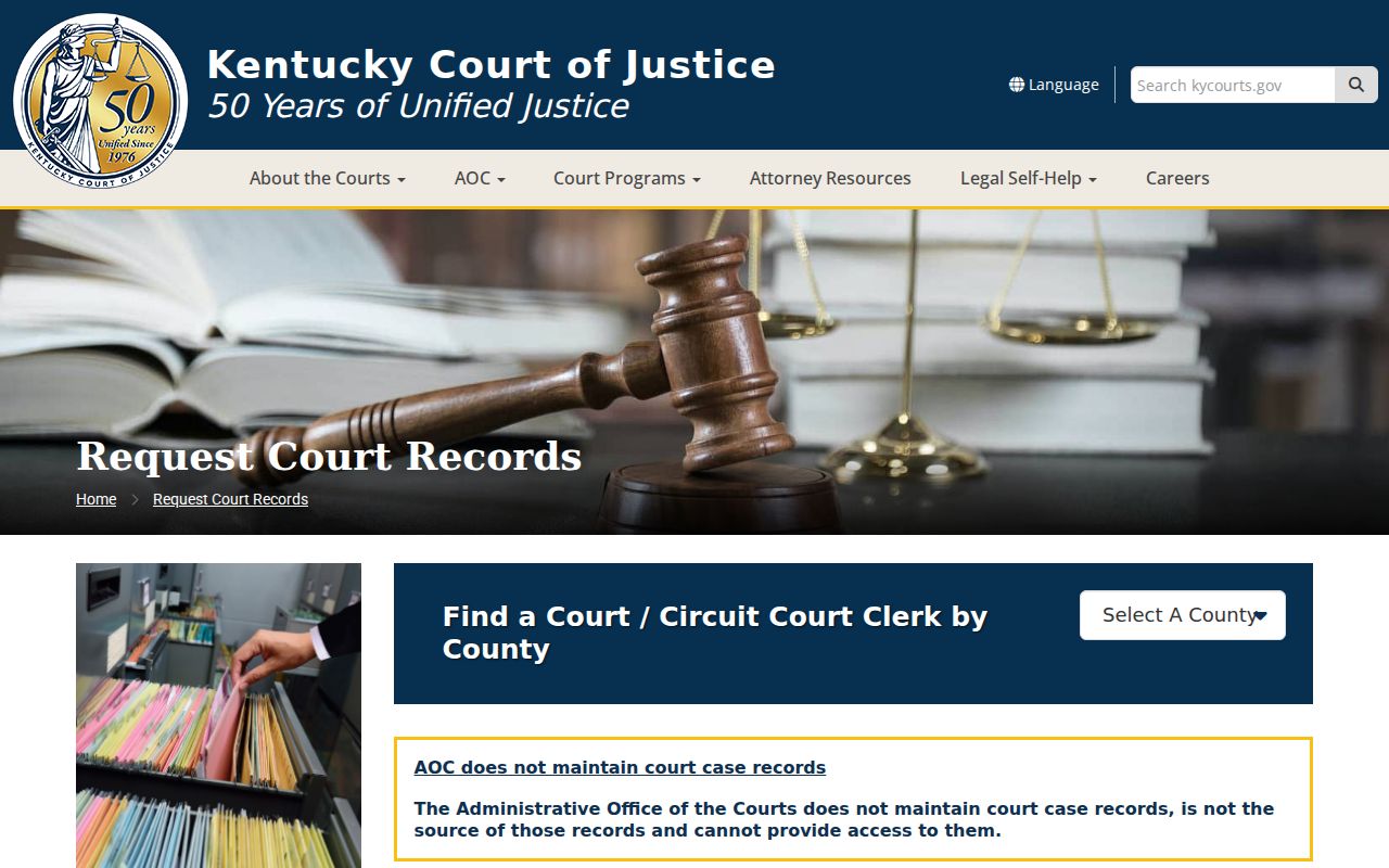 Casey County criminal court record request instructions